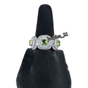 Dewy Twilight Leaves Ring with Lab Created Peridot